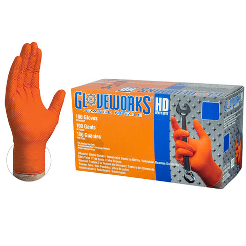 Gloveworks® HD Orange Nitrile Gloves