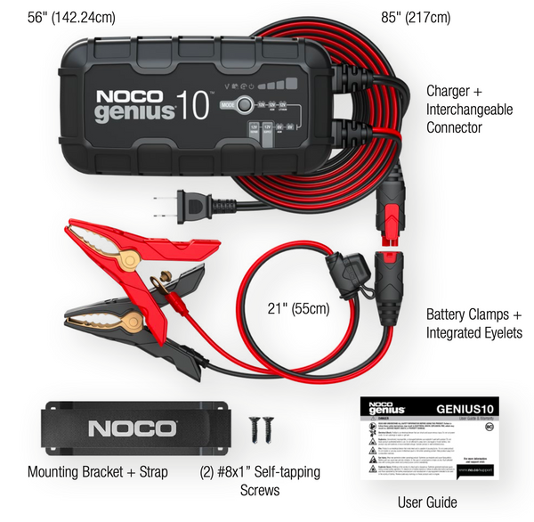 Noco Genius 10 Battery Charger + Maintainer | Battery Guys