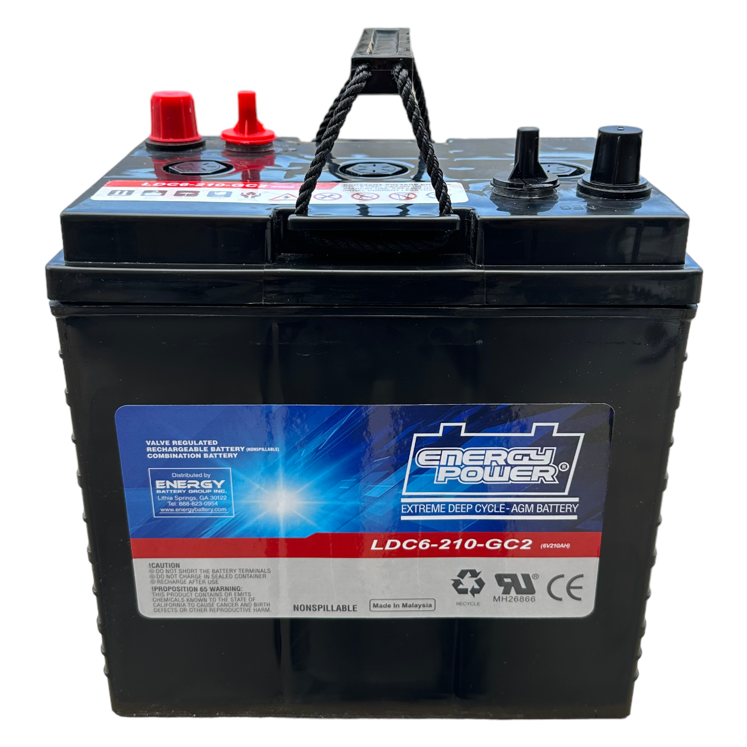 LDC6-210-GC2 - 6v 210AH (GC2) AGM Deep Cycle Battery (FREE