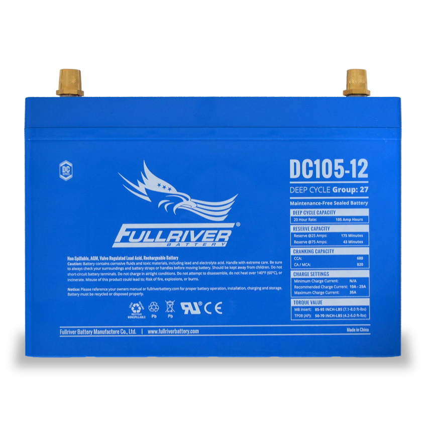Fullriver Dc Fullriver DC105-12 Deep-Cycle AGM Battery (FREE SHIPPING) | Battery Guys