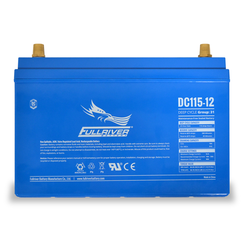 Fullriver Dc Fullriver DC115-12 Deep-Cycle AGM Battery (FREE SHIPPING) | Battery Guys