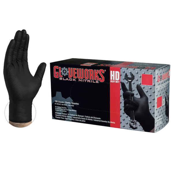 Gloveworks® HD Black Nitrile Gloves