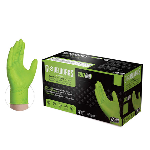 Gloveworks® HD Green Nitrile Gloves