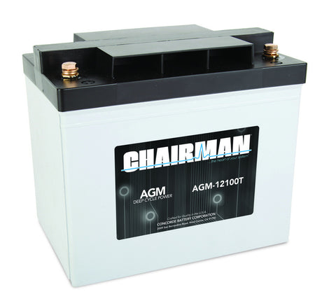 Chairman AGM-12100T - 12v - 100AH Deep Cycle Battery
